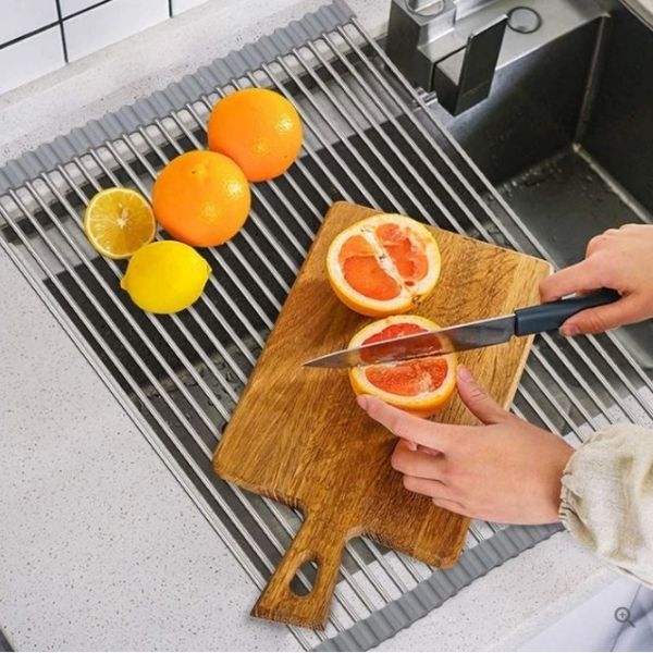 Multipurpose Roll-Up Dish Drying Rack